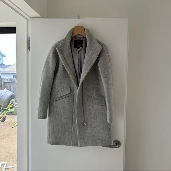 J.Crew Italian Stadium Cloth Nello Gori Coat Gray Size - Picture 1 of 4